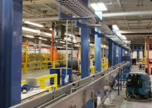 Automations of extrusion line for flat cables